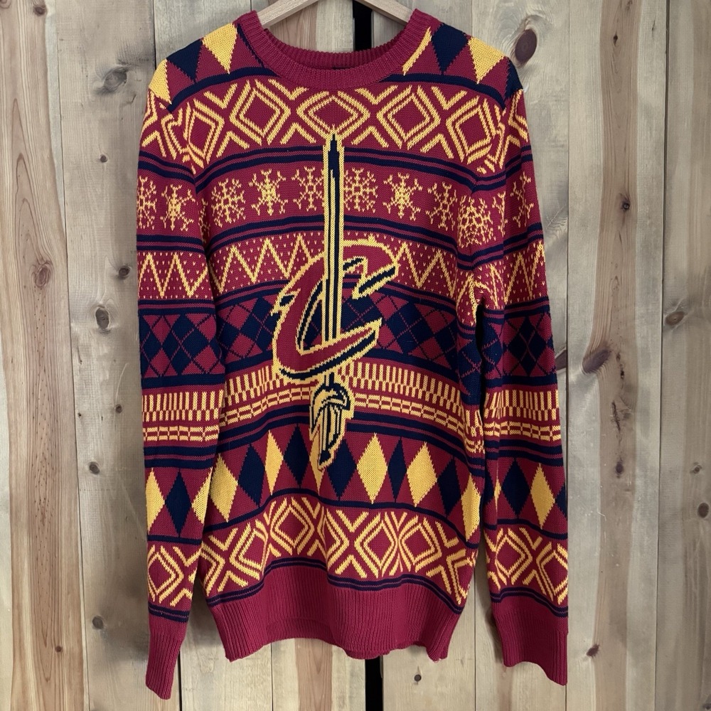 NBA Men's Cleveland Cavaliers Logo Ugly Sweater Size Large NWOT